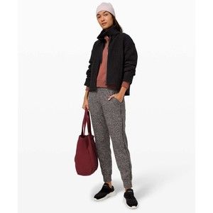 lululemon Fleece Ready to Rulu Heathered Black Joggers